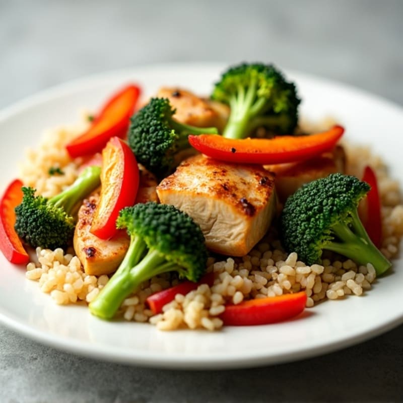 Healthy Chicken and Vegetable Stir-Fry with Brown Rice