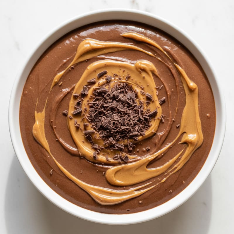 Silky Chocolate Protein Pudding with Peanut Butter Swirl