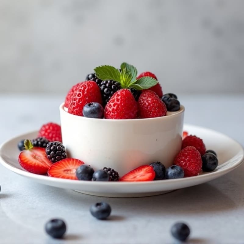 Greek Yogurt Protein Mousse with Mixed Berries
