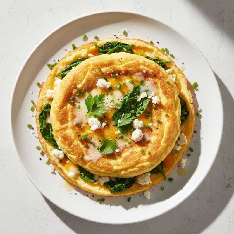 Fluffy Three-Cheese Herb Omelette