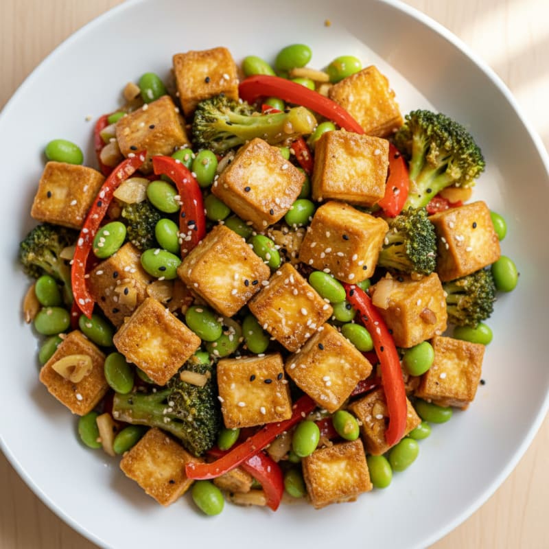 Sesame-Ginger Tofu Stir-Fry with Vegetables