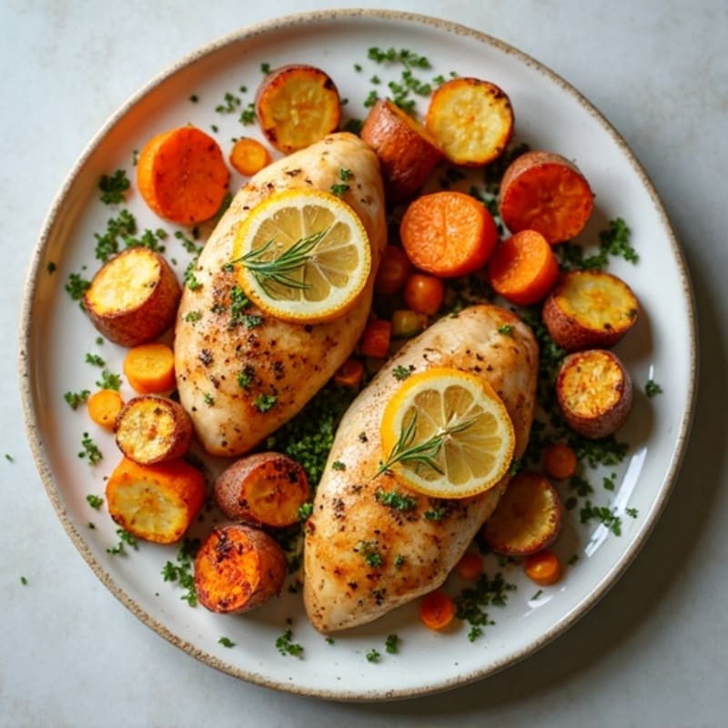 Sheet Pan Lemon Herb Chicken with Roasted Root Vegetables