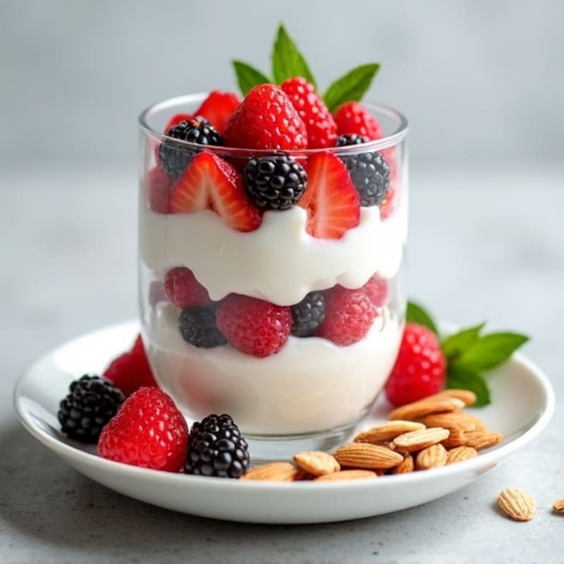 Greek Yogurt Protein Parfait with Mixed Berries