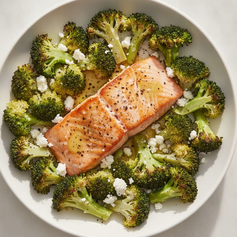 Pan-Seared Salmon with Roasted Broccoli