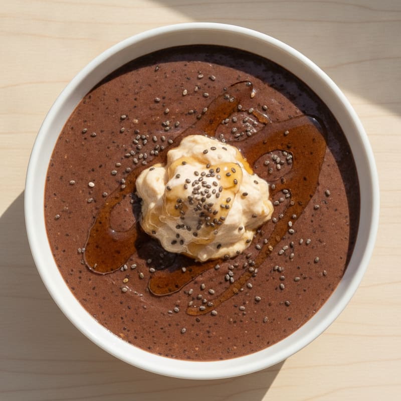 Silky Chocolate Protein Pudding with Chia Seeds