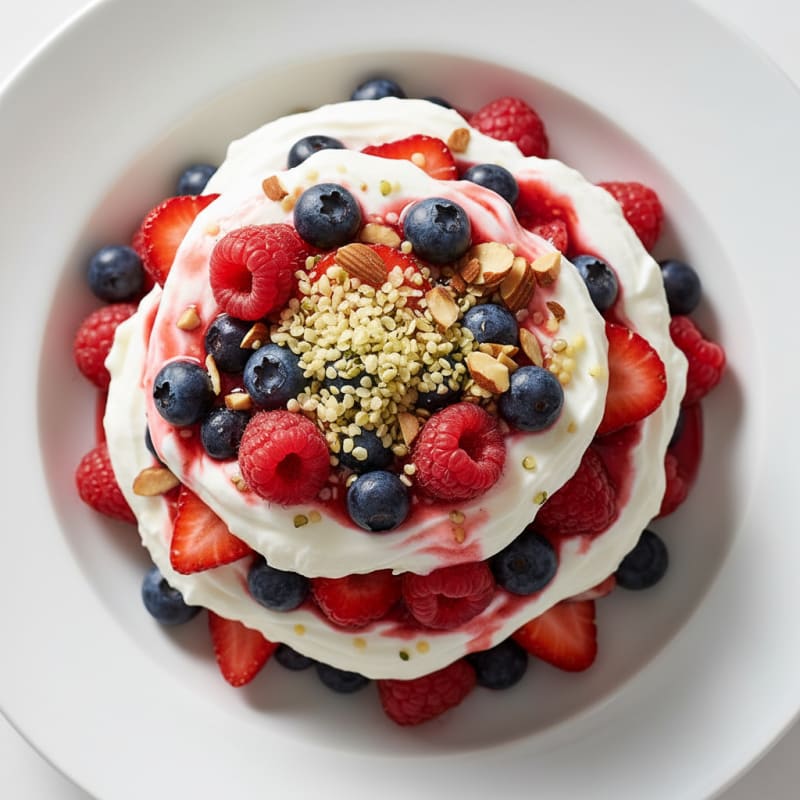 Greek Yogurt Protein Parfait with Mixed Berries