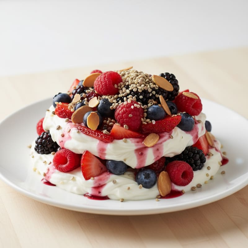 Greek Yogurt Protein Parfait with Mixed Berries