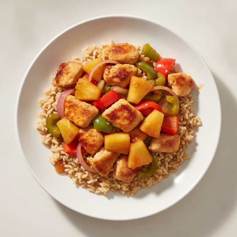 Sweet and Sour Glazed Chicken with Pineapple