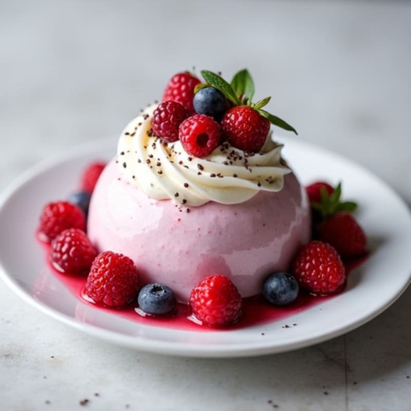 Creamy Greek Yogurt Protein Mousse with Mixed Berries