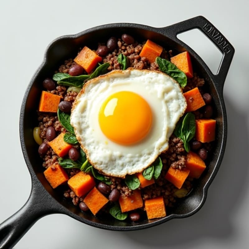 Savory Ground Beef and Sweet Potato Skillet