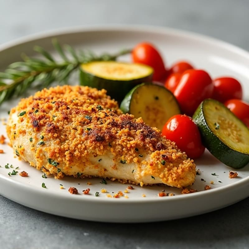 Crispy Herb-Crusted Chicken with Roasted Vegetables
