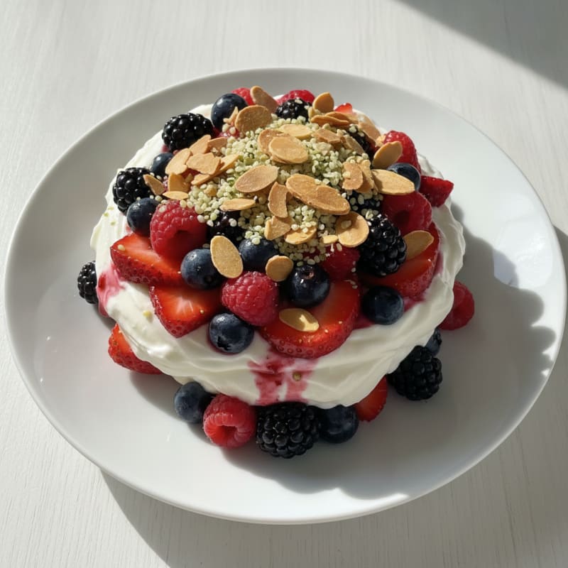 Greek Yogurt Protein Parfait with Mixed Berries