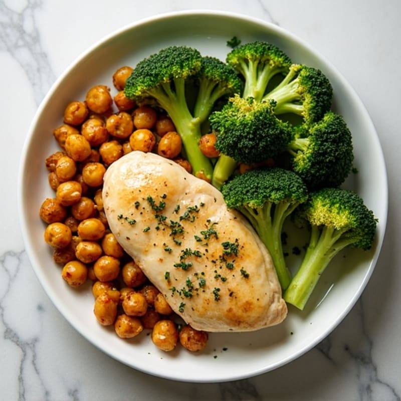 Sheet Pan Lemon Herb Chicken with Crispy Roasted Broccoli and Chickpeas