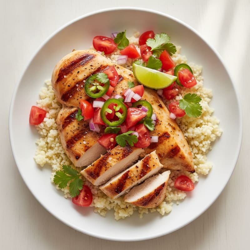 Grilled Chicken with Fresh Tomato and Cilantro Salsa