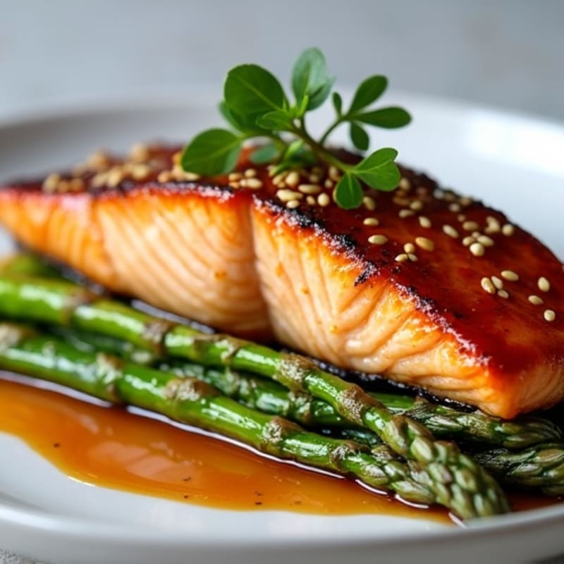 Healthy Teriyaki Glazed Salmon with Roasted Asparagus