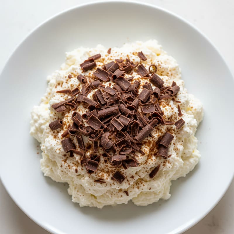 Creamy Ricotta Protein Mousse with Dark Chocolate Shavings