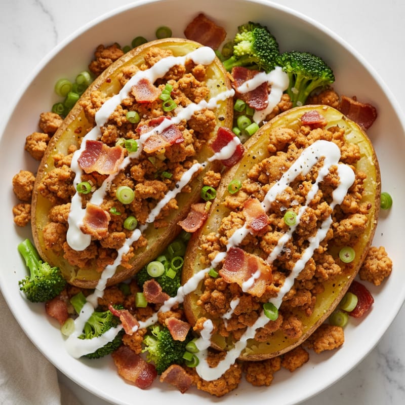 Creamy Loaded Baked Potatoes with Crispy Bacon