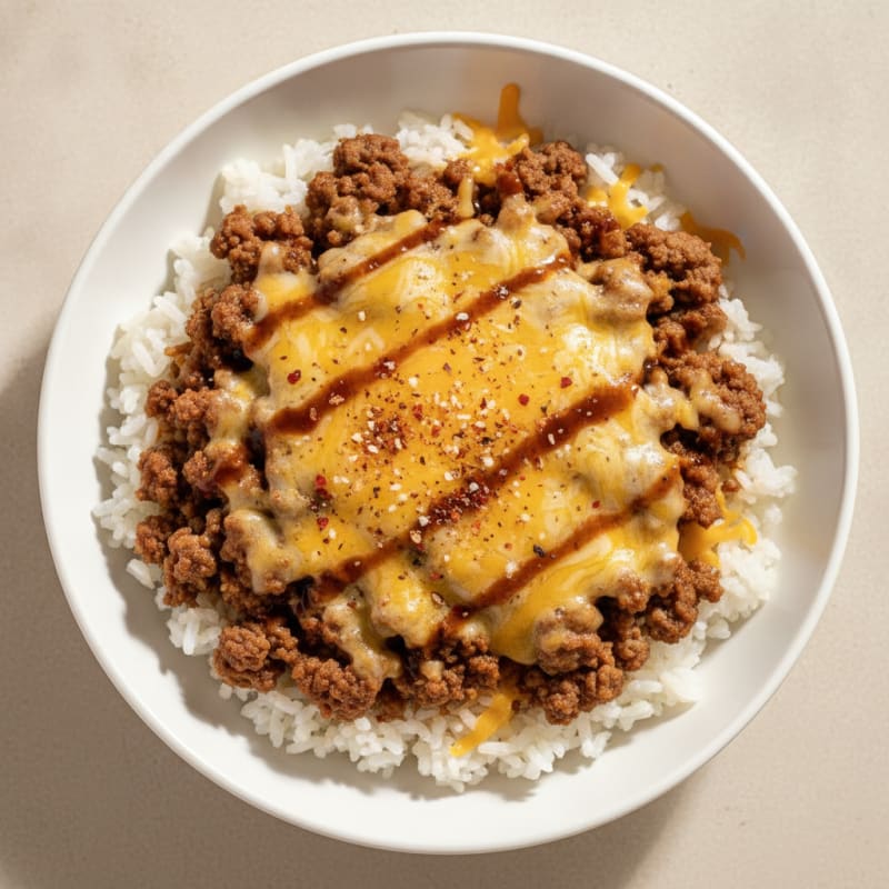 Ground Beef Taco Rice Bowl