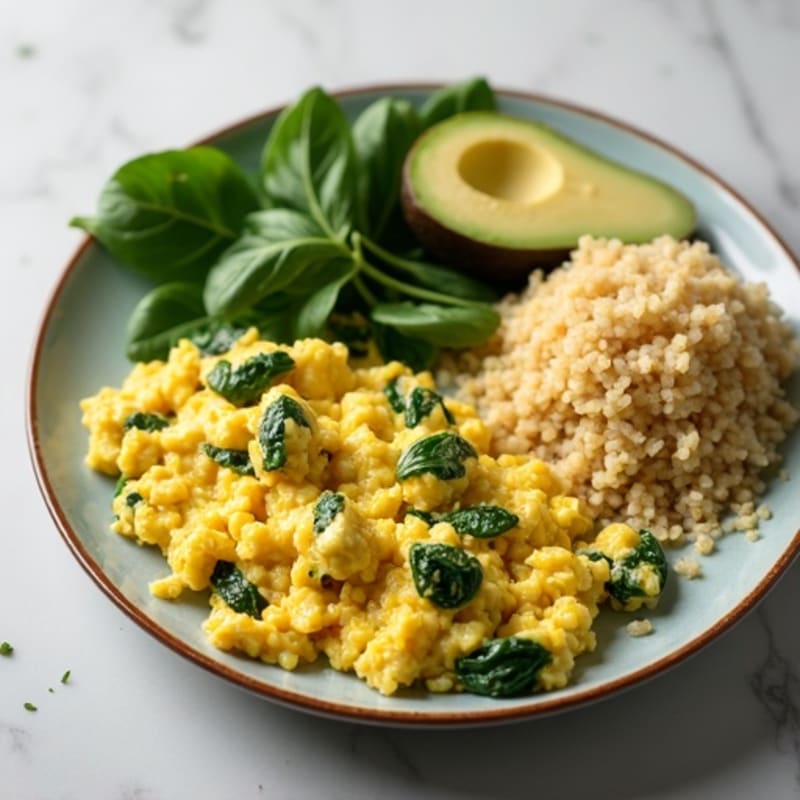 Egg White Scramble with Lean Turkey and Spinach