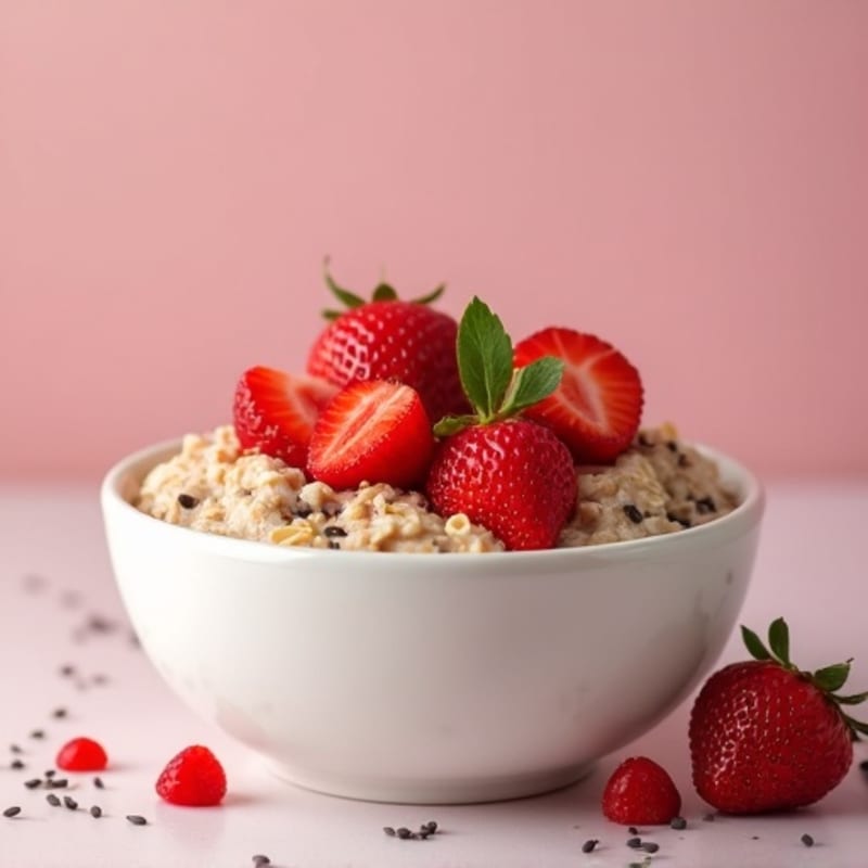 Healthy Strawberry Shortcake Overnight Oats