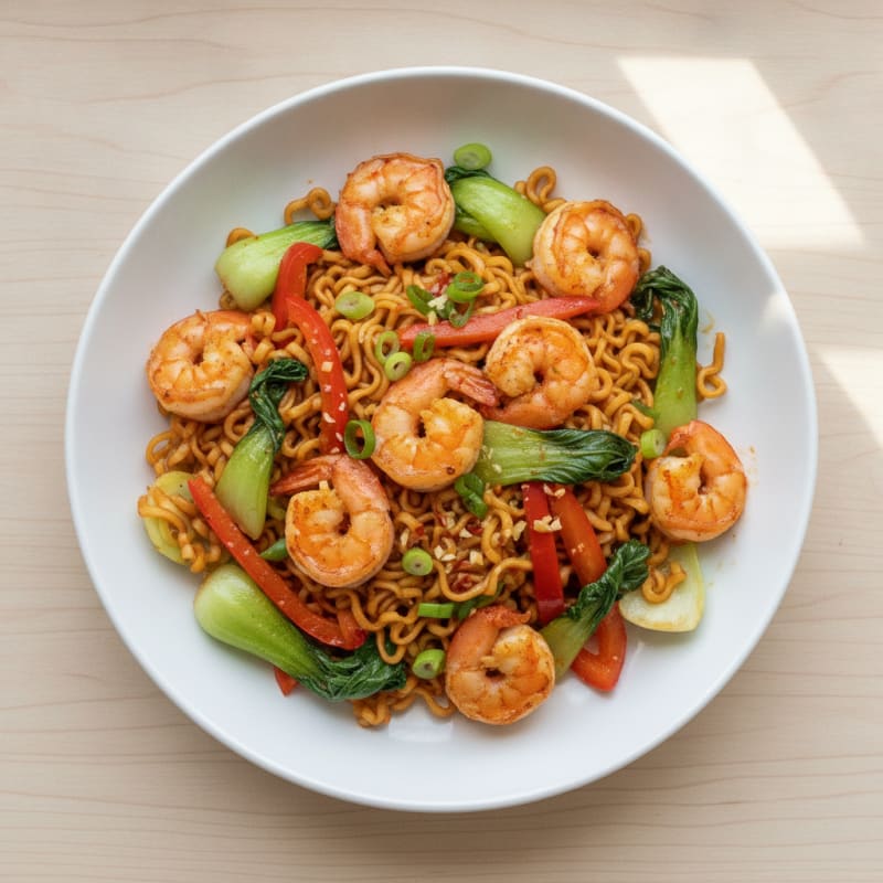 Spicy Shrimp Ramen Stir-Fry