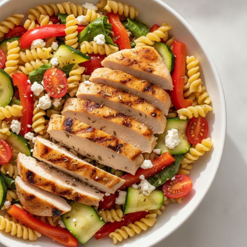 Grilled Chicken and Vegetable Protein Pasta Salad