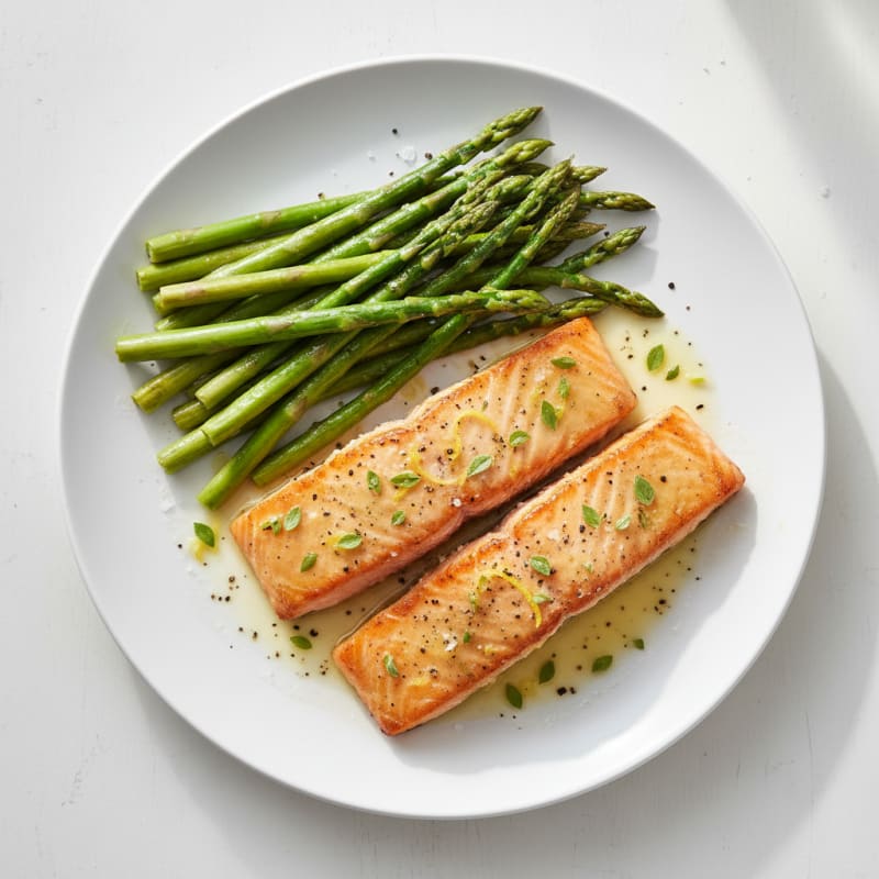 Golden Lemon Herb Salmon with Tender Asparagus
