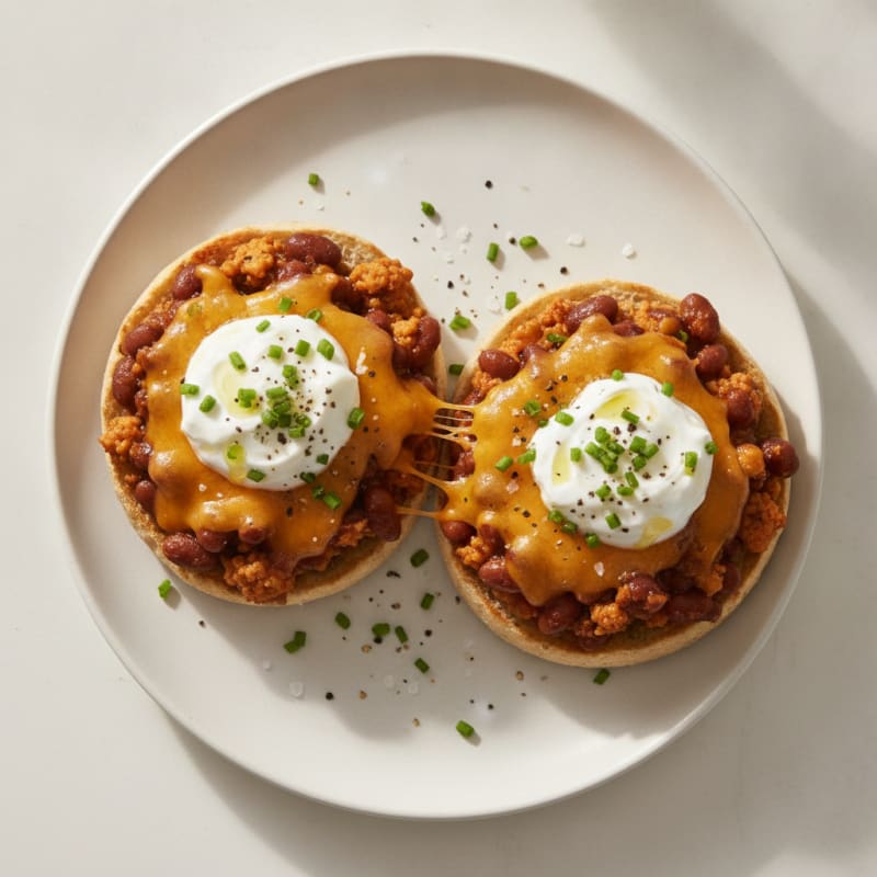 Savory Baked Bean English Muffin Melts