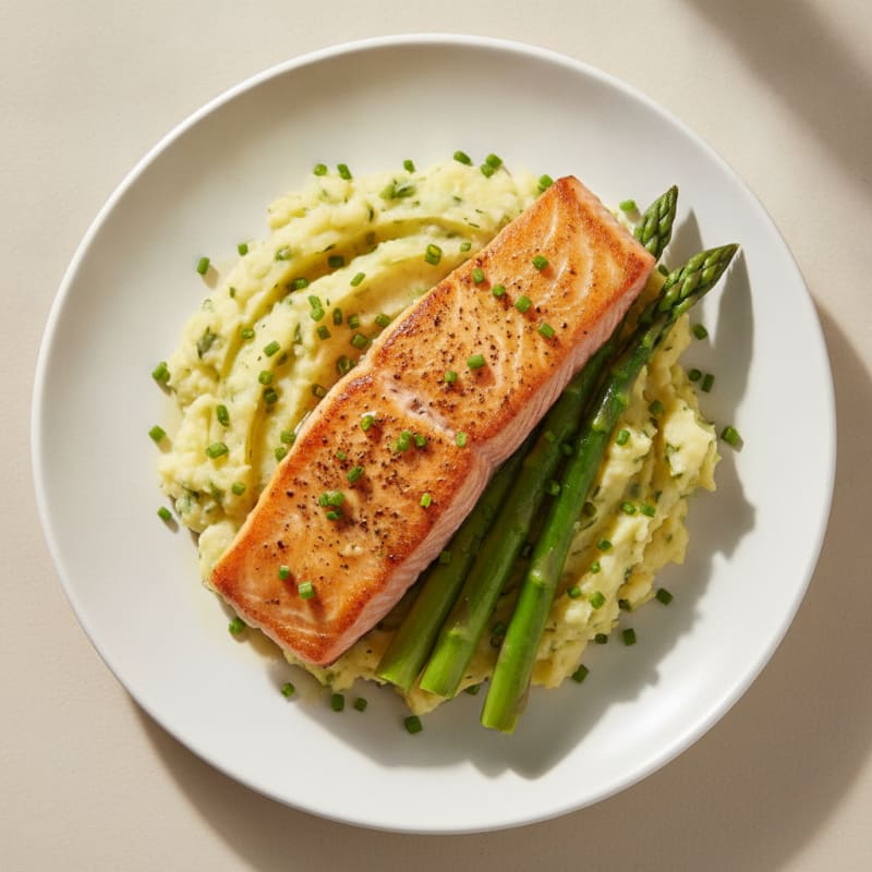 Seared Salmon with Herbed Potato Mash