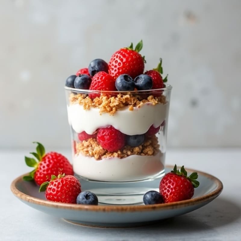 Greek Yogurt Protein Parfait with Mixed Berries