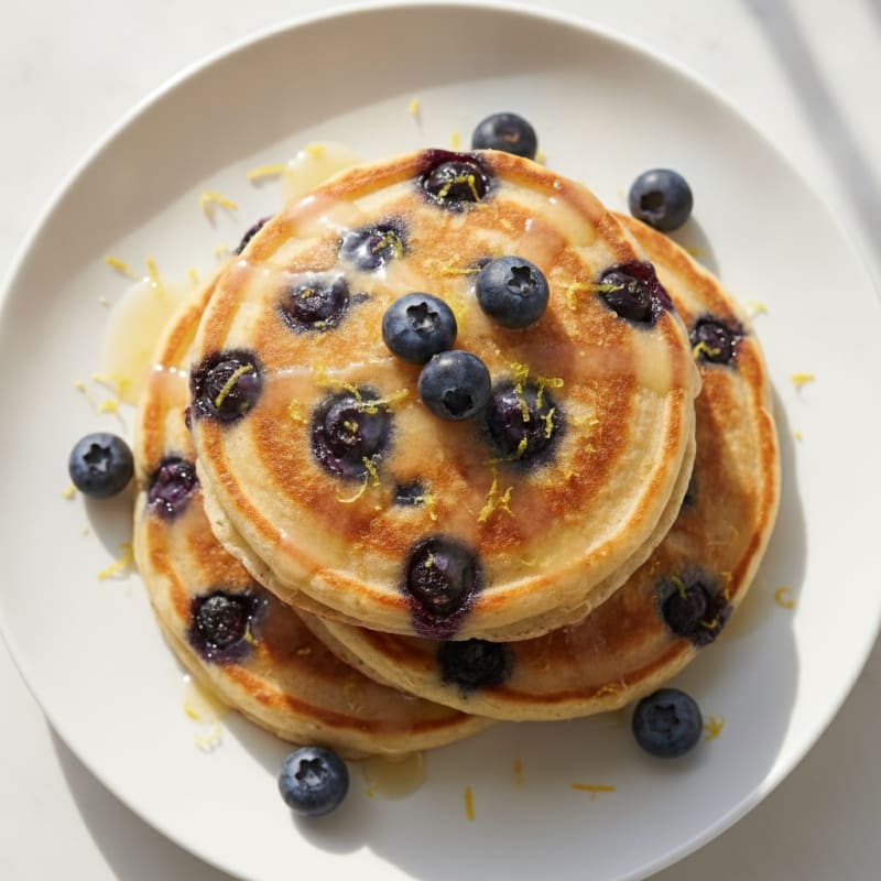 Blueberry Ricotta Pancakes with Lemon Zest