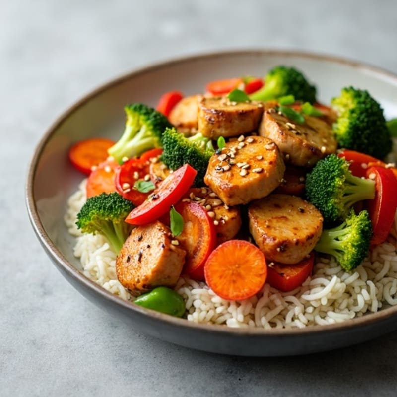 Sesame Ginger Chicken Stir-Fry with Crispy Vegetables