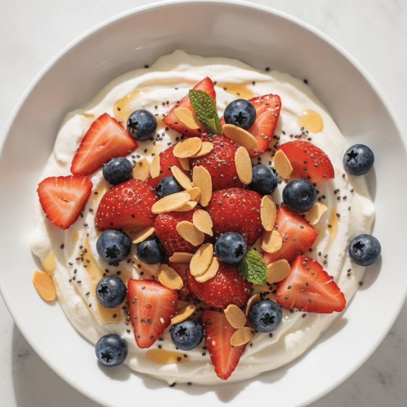 Silky Greek Yogurt Protein Pudding with Berries