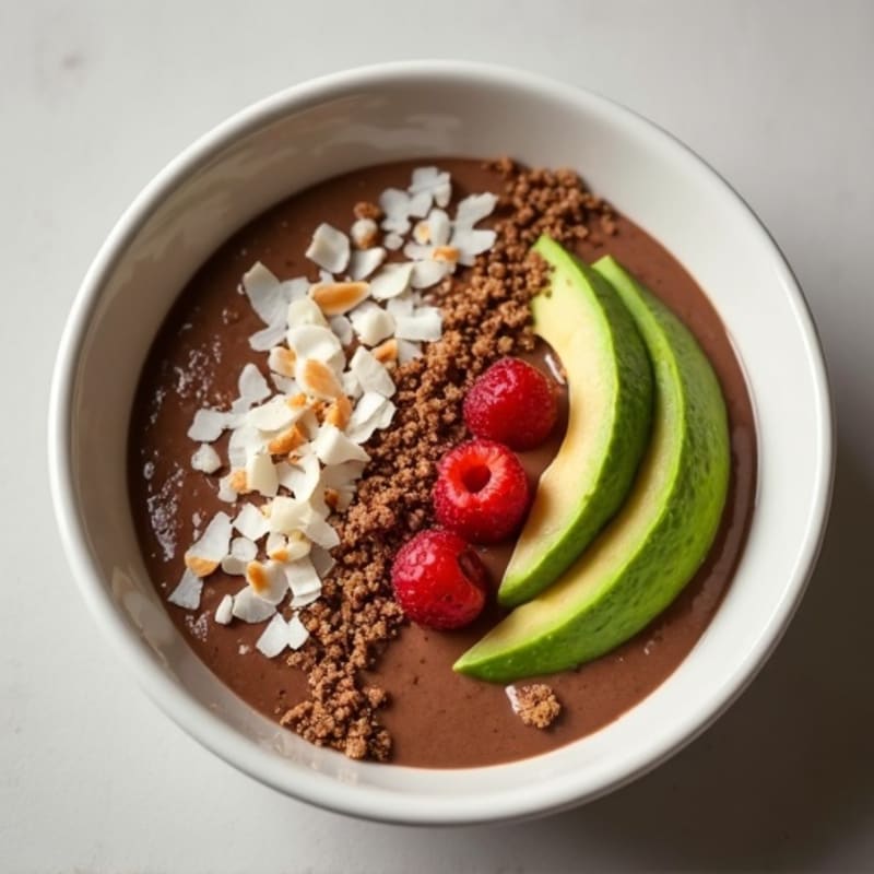 Silky Chocolate Protein Pudding with Toasted Coconut