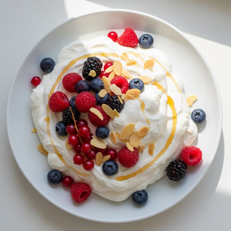 Greek Yogurt Protein Mousse with Mixed Berries