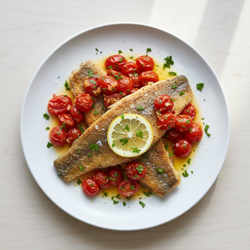 Golden Pan-Seared Trout with Zesty Tomatoes
