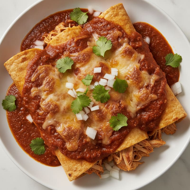 Chicken Enchiladas with Ancho Chili Sauce