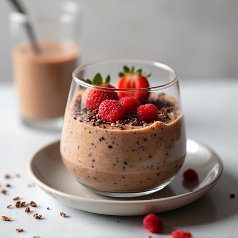 Creamy Dark Chocolate Protein Overnight Oats