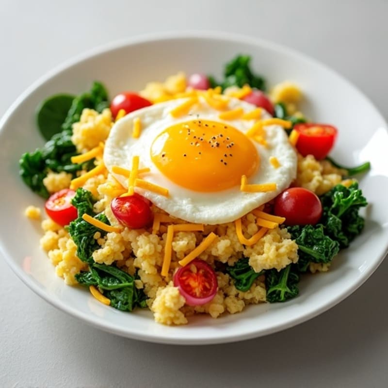 Fluffy Egg and Fresh Vegetable Scramble