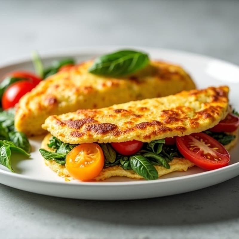 Fluffy Egg White Omelette with Turkey Bacon