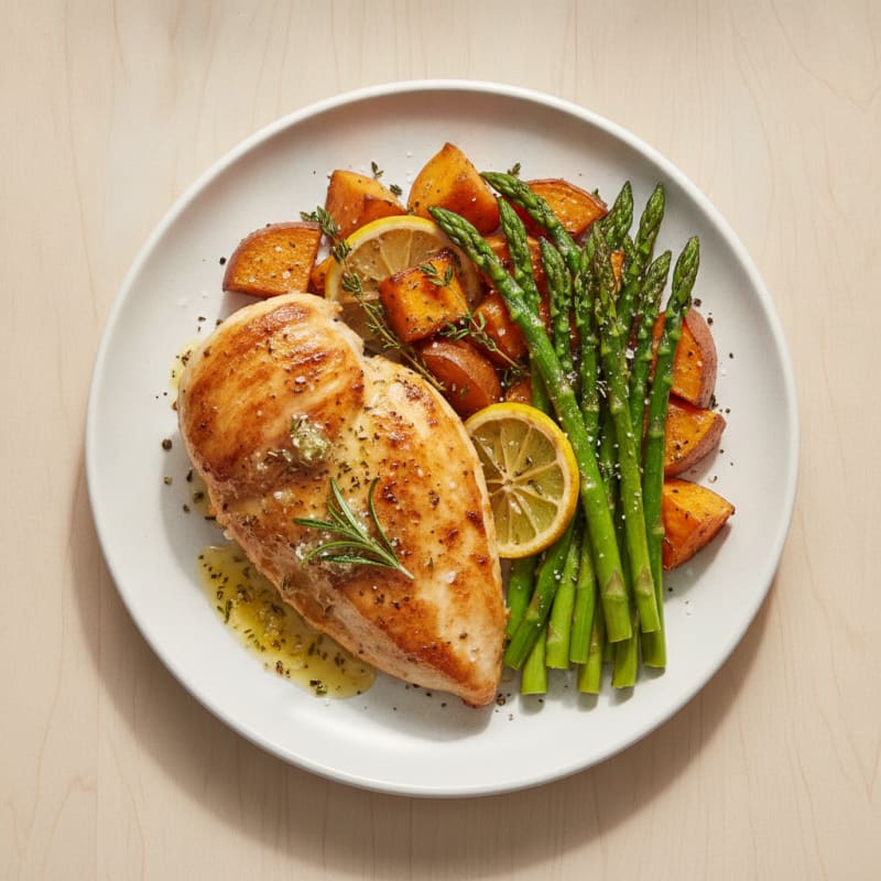 Clean Roasted Chicken with Garlic-Herb Ghee