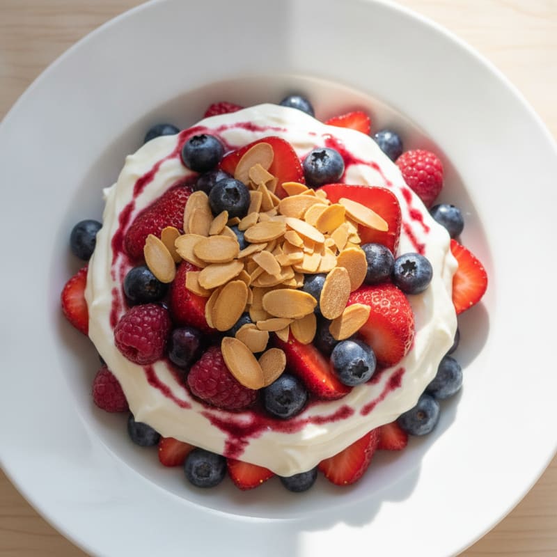 Greek Yogurt Protein Parfait with Mixed Berries
