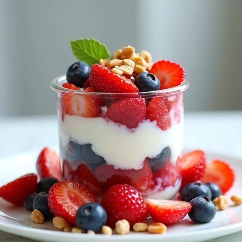 Greek Yogurt Berry Parfait with Almond Crunch