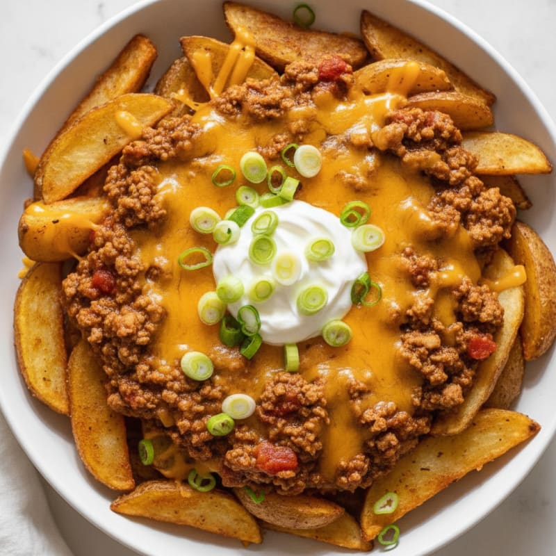 Clean-Eating Loaded Chili Cheese Fries