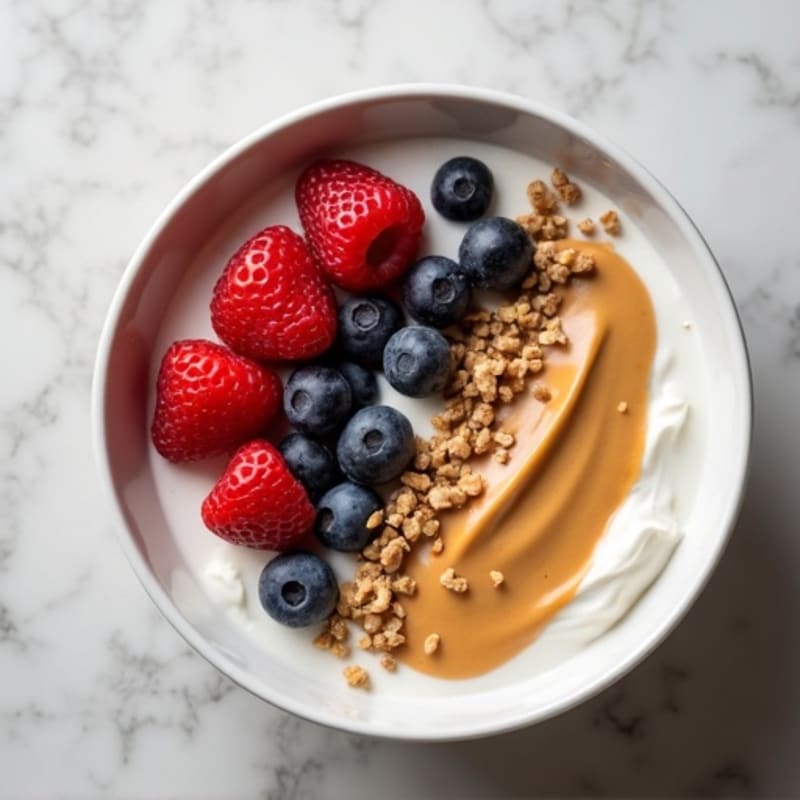 Creamy Peanut Butter and Fresh Berry Protein Power Bowl