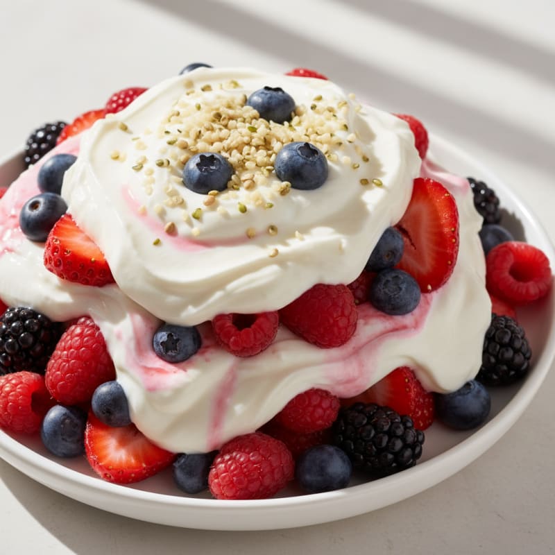 Silky Greek Yogurt Protein Parfait with Mixed Berries