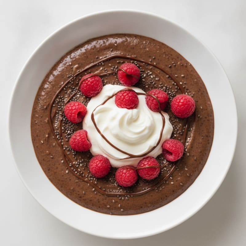 Silky Chocolate Protein Pudding with Chia Seeds