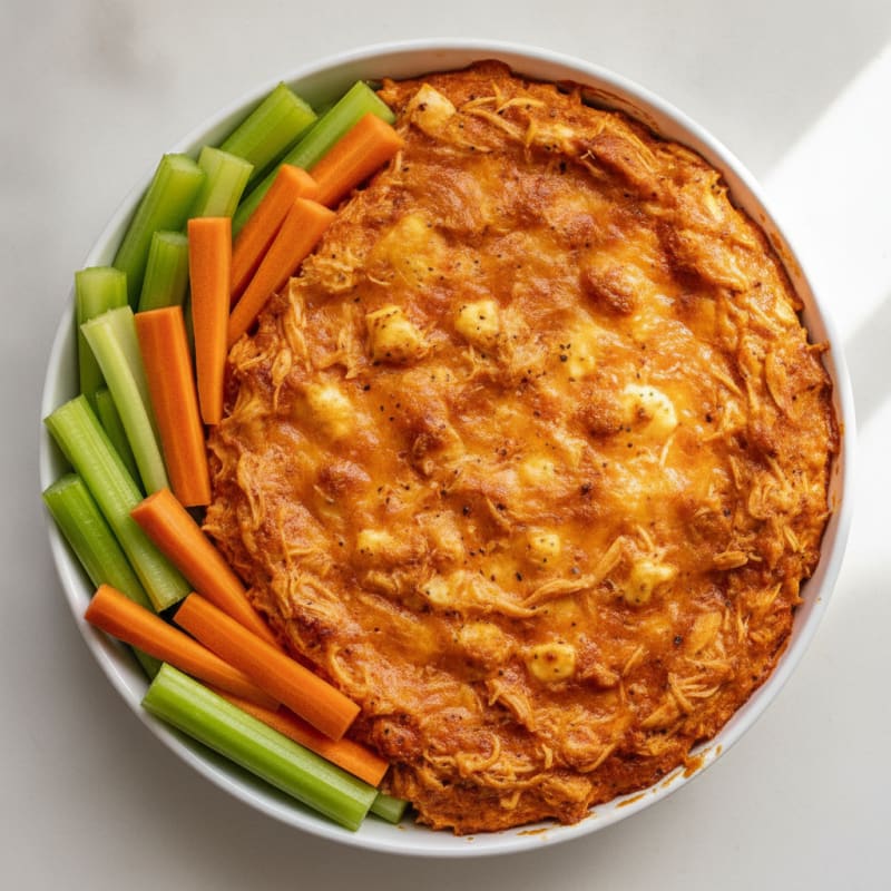Clean Buffalo Chicken Dip with Fresh Veggies