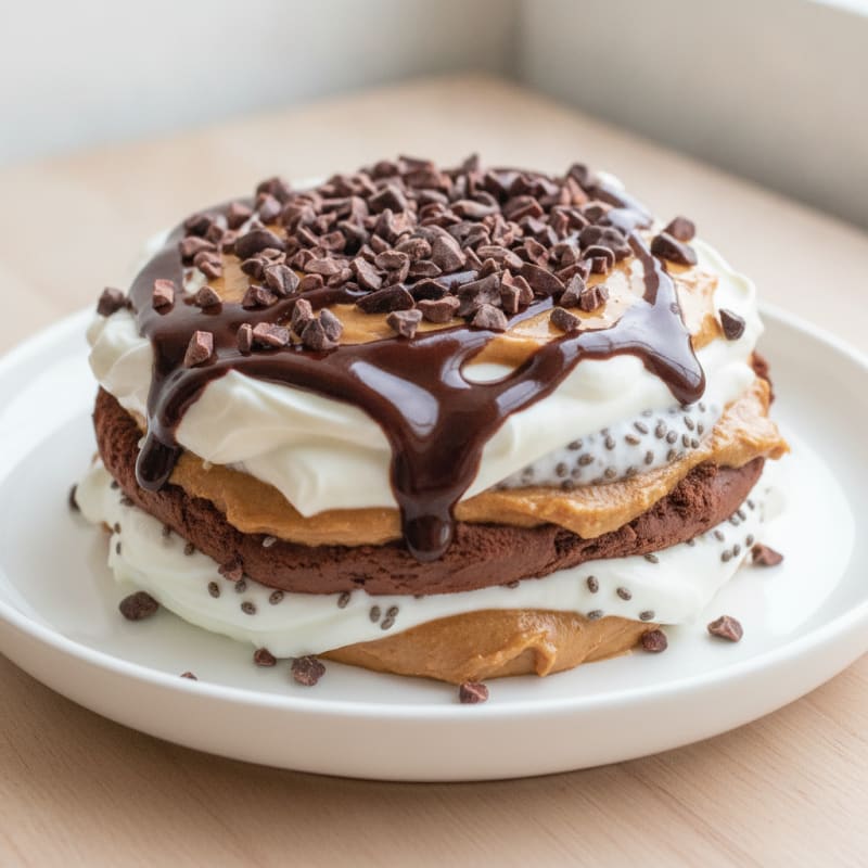 Greek Yogurt Protein Parfait with Cocoa and Peanut Butter