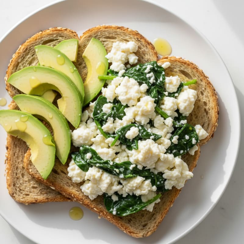 Scrambled Egg Whites with Cottage Cheese and Spinach
